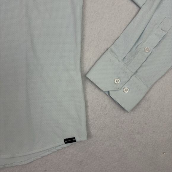 Barbell Apparel Motive Dress Shirt Mens M Light Blue Performance Stretch - Picture 8 of 11
